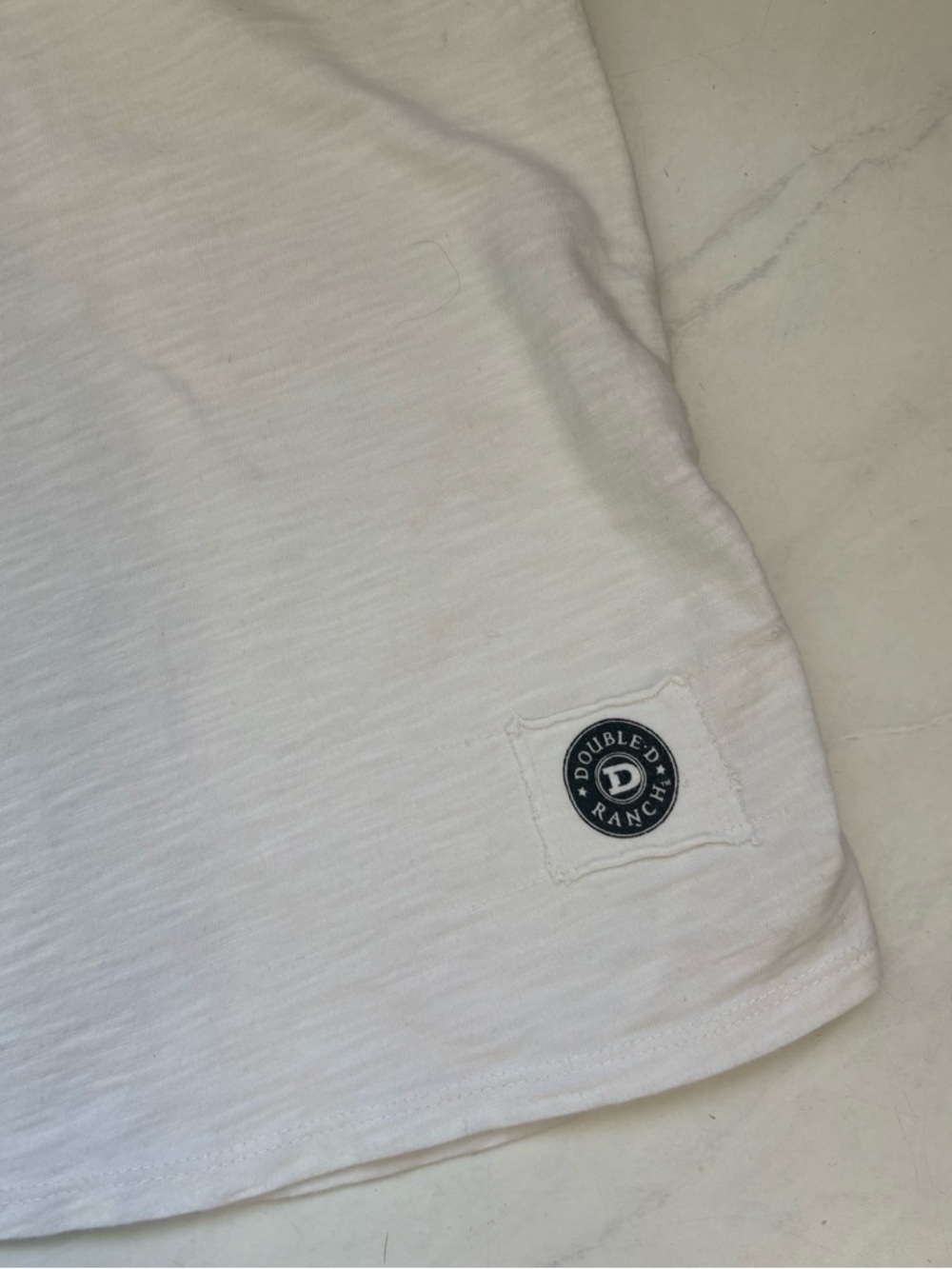 Double D Ranch Size XL White Multicolor Embroidered Beaded Tee Shirt Western - Picture 6 of 7
